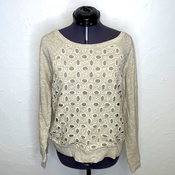 - J.Crew Eyelet Sweatshirt - Picture 2 of 7